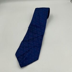 Valentino Cravatte Mens Silk Blue Paisley Dot Necktie Handmade Italy